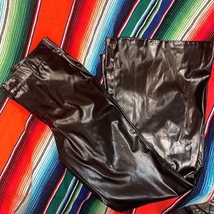 Faux Leather Flare Pants